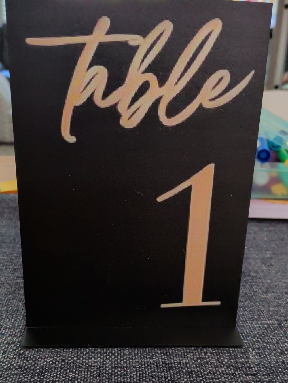 Elegant Black Table Number Cards with  Gold Script - Premium Party Supplies